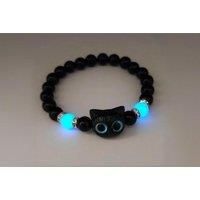 Charming Glow-In-The-Dark Cat Charm Necklace & Bracelet Set