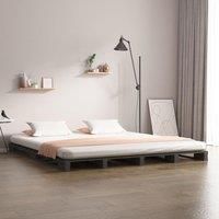 Pallet Bed Grey 150x200 cm King Size Solid Wood