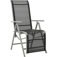 Reclining Garden Chair Textilene and Aluminium Silver