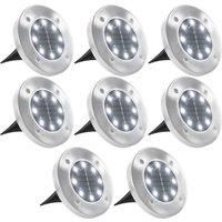 Berkfield Home Solar Ground Lights 8 pcs LED Lights White