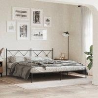 Berkfield Home Metal Bed Frame without Mattress with Headboard Black 183x213cm | Size: 183x213 cm