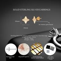 Sterling Silver Gold Plated Lucky Clover Stud Earrings 10Mm S925