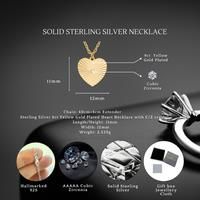 Sterling Silver Gold Plated Heart Necklace S925 Hallmark