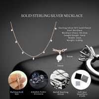 Sterling Silver Gold Plated Nature Pearl Necklace S925 Hallmark