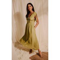 Lime Linen Midaxi Dress
