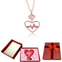 Heartbeat Necklace+Valentines Gift Box - Silver