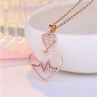 Heartbeat Necklace+Valentines Gift Box - Silver