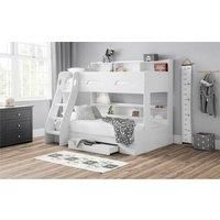 Pure White Triple Sleeper Book Case Bunk Bed