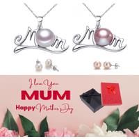 Pearl Necklace And Earrings Set+Md Box - White