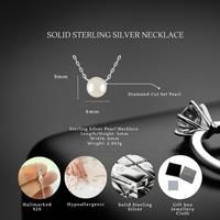 Sterling Silver Diamond Cut 6Mm Pearl Necklace S925 Hallmark