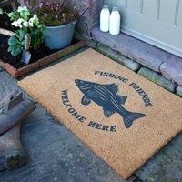 Artsy Mats Fishing Friends Welcome Doormat 90 X 60Cm , Brown