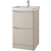 Cashmere Bathroom Standing 2-Drawer Unit with Basin 500mm Wide