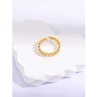 Leaf Design Wrap Cuff Open Ring In Gold - Silver