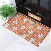 Artsy Doormats Orange Happy Flowers Doormat 70 X 40Cm