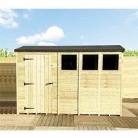 13 x 5 Pressure Treated High Eaves Reverse Apex Shed with Single Door