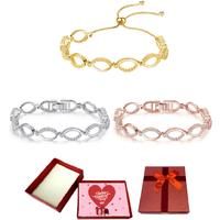 Multi-Linked Bracelet+Valentine Box - Silver