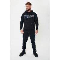 Zanouchi Men's Neon EMB Hoodie in Black | Size: Large