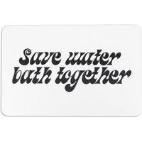 Save Water Shower Together White Stone Non Slip Bath Mat