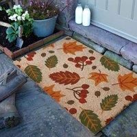 Artsy Mats Autumn Leaves Doormat 90 X 60Cm , Brown