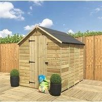 5 x 4 Pressure Treated Low Eaves Apex Garden Shed with Single Door