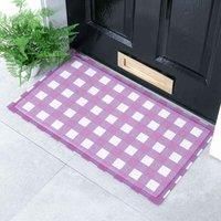 Artsy Mats Lilac Gingham Doormat 70 X 40Cm , Multi