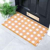 Artsy Mats Orange Gingham Doormat 70 X 40Cm , Multi