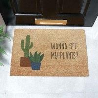 Artsy Mats Wanna See My Plants Doormat 60 X 40Cm , Brown