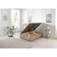 Somnior Milbank Side Opening Storage Ottoman Bed in Plush Fabric in Beige | Size: Super King