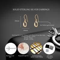 Sterling Silver Gold Plated Drop Earrings 23X10Mm S925 Hallmarks