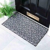 Artsy Doormats Navy Navy Leaf Doormat (70 X 40Cm)