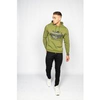 Zanouchi Men's Olive Green Lions Head Hoody | Size: Large