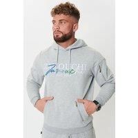 Zanouchi Men's Neon EMB Hoodie in Light Grey | Size: 2XL