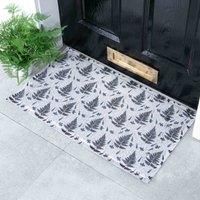 Artsy Doormats White Fern Leaf Doormat (70 X 40Cm)