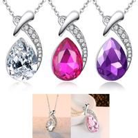 Crystal Necklace+Valentine Gift Box - Silver