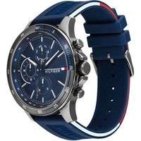 Men's Blue Silicone Watch with Large Analogue Dial & Date Feature