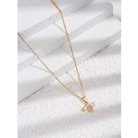 Bee Design Zircon Crystal Gold Necklace - Silver