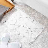 Marble Pattern White Stone Non Slip Bath Mat