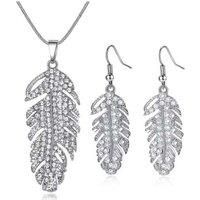 Necklace And Earrings Set+Valentine Box - Silver
