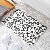 Peace White Stone Non Slip Bath Mat