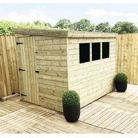 7 x 5 Pressure Treated Reverse Garden Shed with Single Door