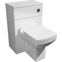 White 50cm WC Unit Set Includes Square Toilet Seat and Matching Pan