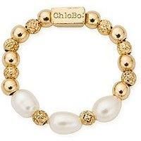 Chlobo Gold Triple Sparkle Pearl Ring