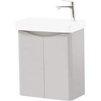 Cashmere Wall Hung 2 Door Cloakroom Unit and Ceramic Basin 50cm Wide