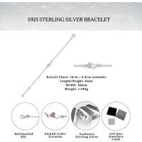 Sterling Silver Pink Cubic Zirconia Dua Heart Bracelet S925