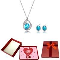 Necklace & Earring Set+Valentine Box - Silver