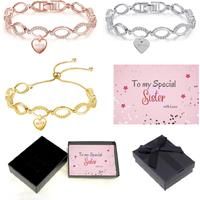 To Sister Bracelet Tag + Message Box - Silver