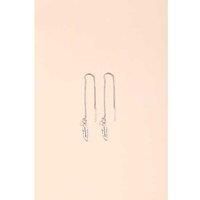 Leaf Threader Dangling Earrings Silver