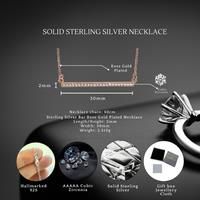 Sterling Silver Rose Gold Plated Bar Necklace S925 Hallmark