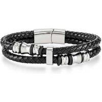 Men'S Leather Bracelet+Valentine Box - Silver