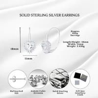 Sterling Silver Heart Hoop Earrings 18X11Mm S925 Hallmarks